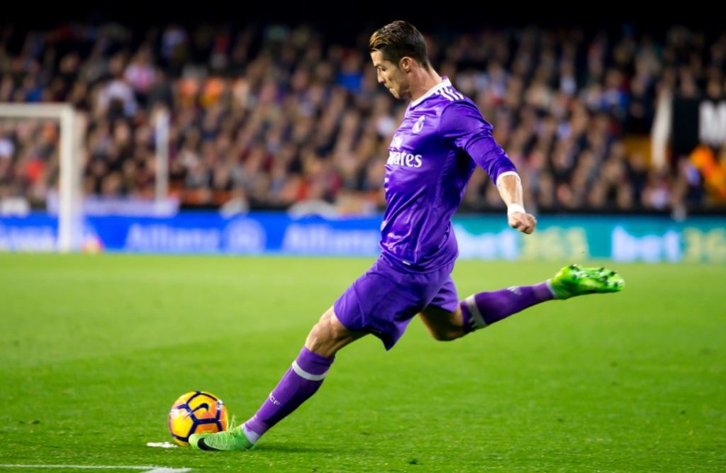 Otra de las formas más comunes de meter gol por parte de Cristiano Ronaldo, es el tiro libre..