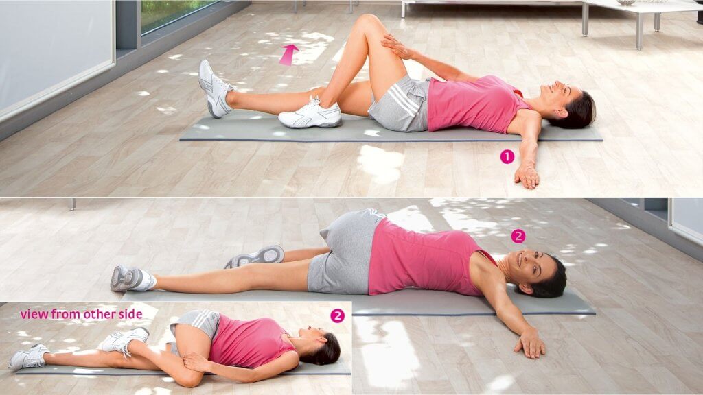 Ideal para las contracturas de cuello y espalda, este ejercicio se puede hacer por ejemplo al levantarnos o antes de acostarnos.