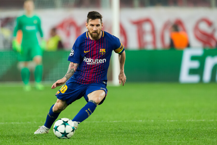 Lionel Messi jugando para Barcelona.