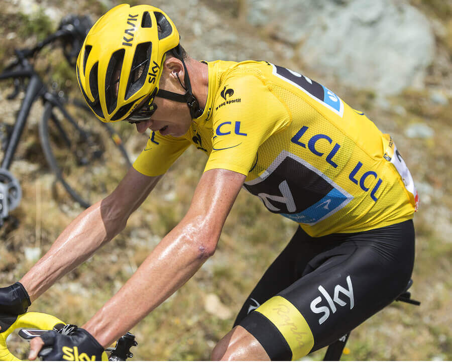 Froome compitiendo en el Tour de Francia, una de las tres grandes vueltas del ciclismo.