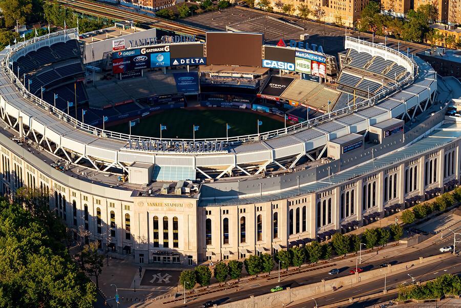 El Yankee Stadium visto desde arriba.