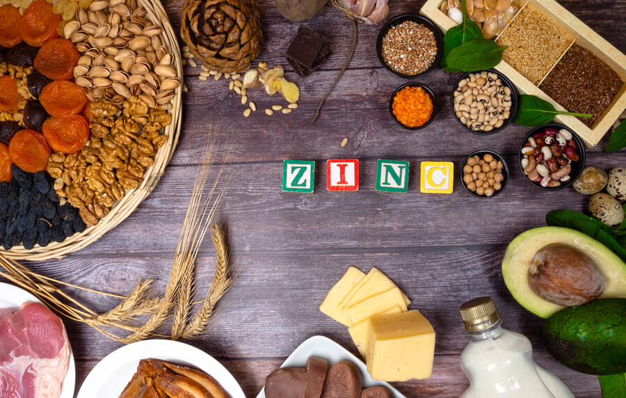 Alimentos que ayudan a prevenir un déficit de zinc.