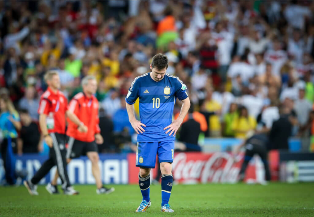 Lionel Messi luego de ser subcampeón del mundial Brasil 2014.