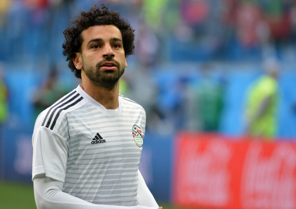 Mohamed Salah jugando para Egipto.