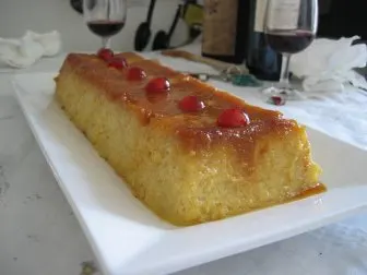 Receta de pudin de frutas con almíbar