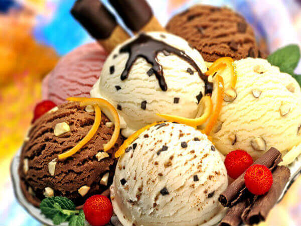 Diferentes sabores de helado