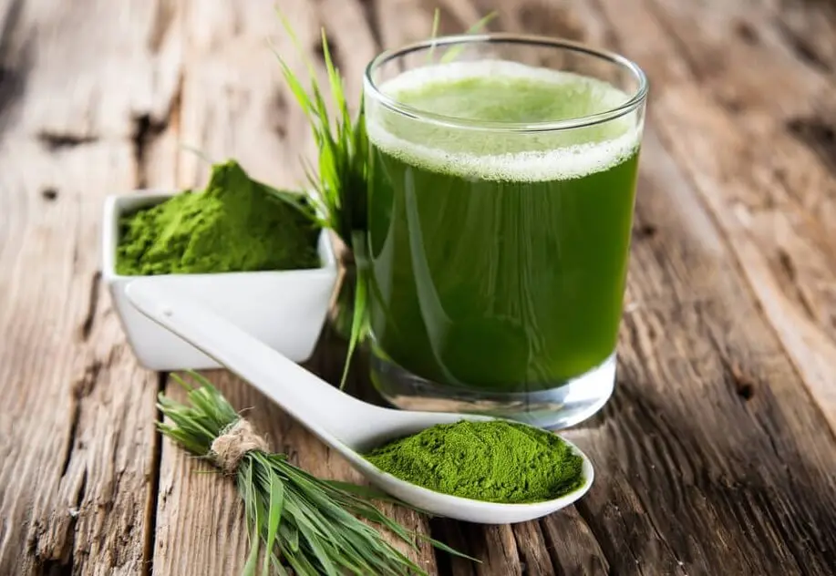 Espirulina en un vaso.