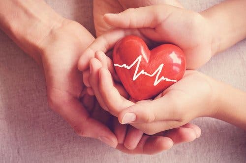Manos sosteniendo un corazón
