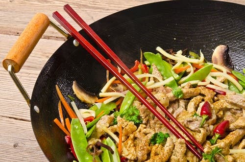 Wok de pollo y verduras