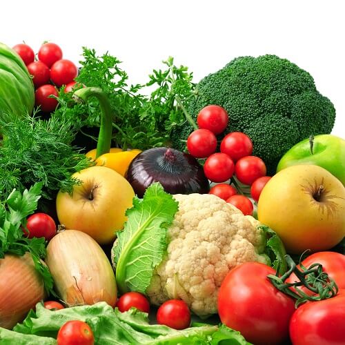 Variété de fruits et légumes.
