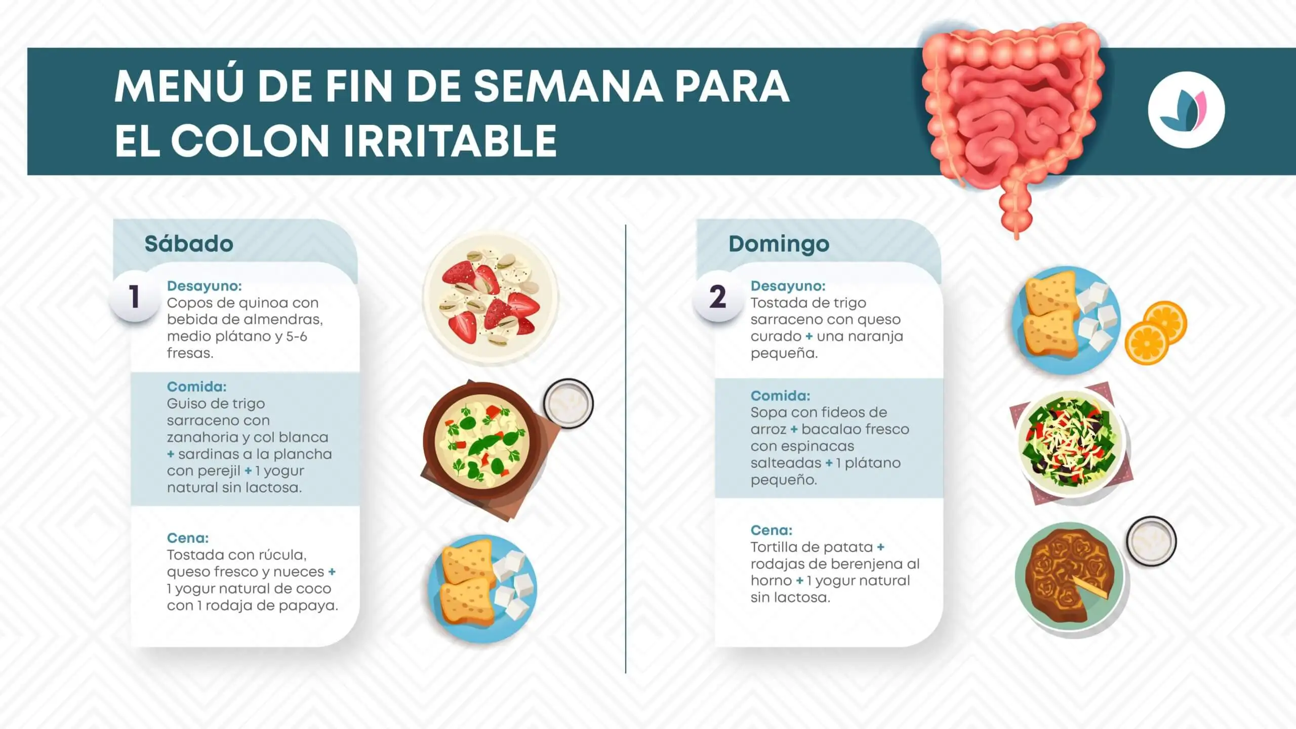 Menú ideal de fin de semana para el colon irritable.