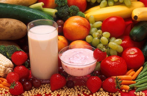 Lácteos y frutas