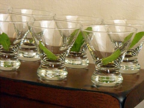 menta en vaso