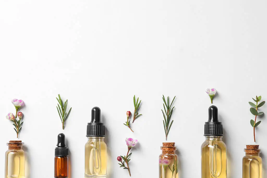 Óleos essenciais para difusor de aromaterapia em casa.