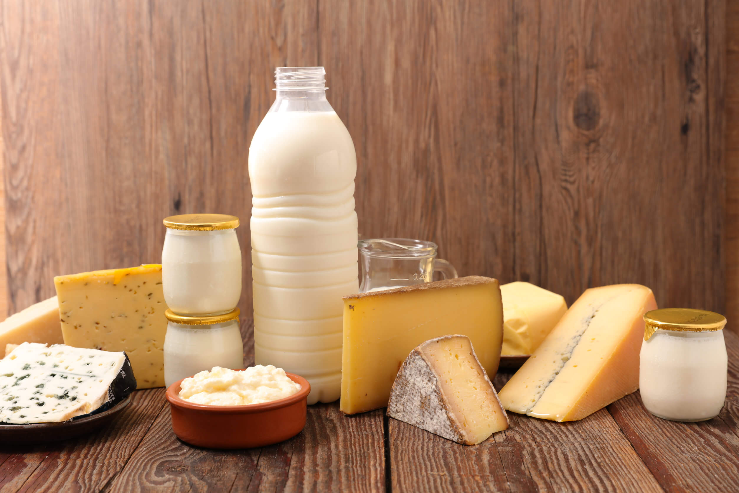 Produits laitiers pauvres en graisses pour réduire le mauvais cholestérol.