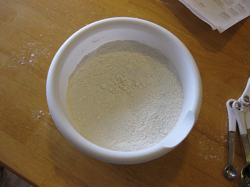 Bicarbonato de sodio en un cuenco. 