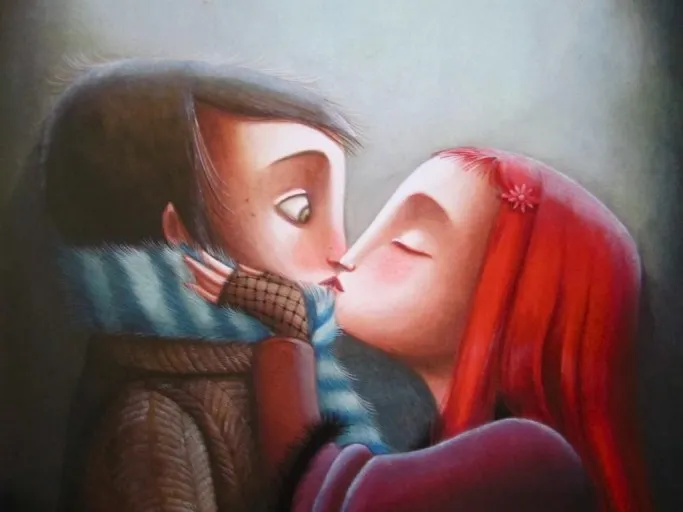 Couple s'embrassant