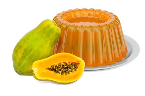 Gelatina y papaya, una mezcla deliciosa.