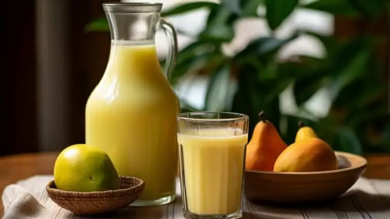 Batido de té verde, pera y naranja