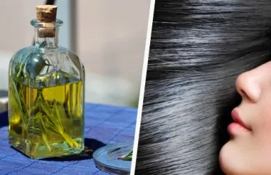 Pelo suave y oscuro con aceite de romero