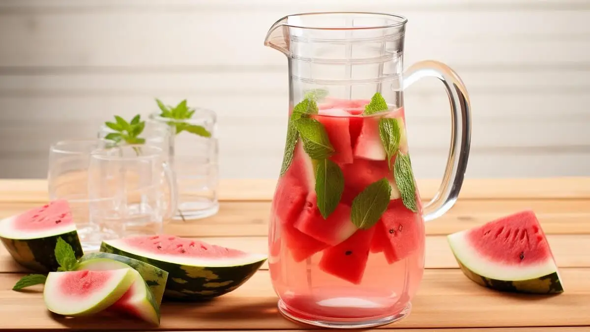 Agua de sandía y menta