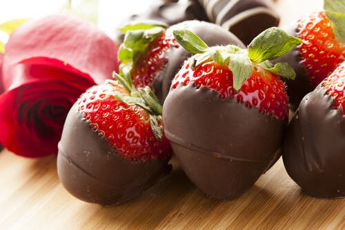 Fresas rellenas de chocolate