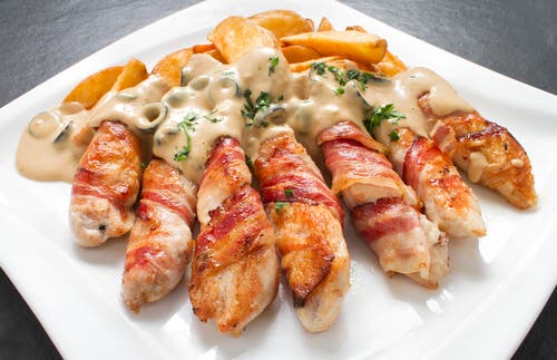rollos pechuga pollo y bacon