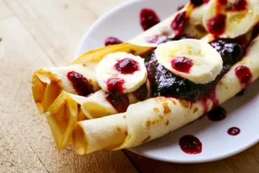 Tortitas de trigo rellenas o panqueques