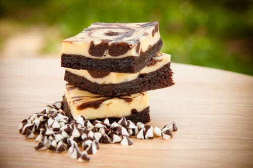 Brownie de tarta de queso