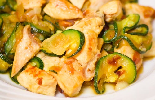 Ensalada de calabacín y pollo
