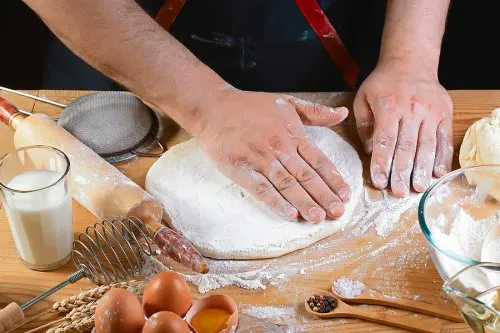 Receta de baguette viennoise. Ingredientes para hacer pan.