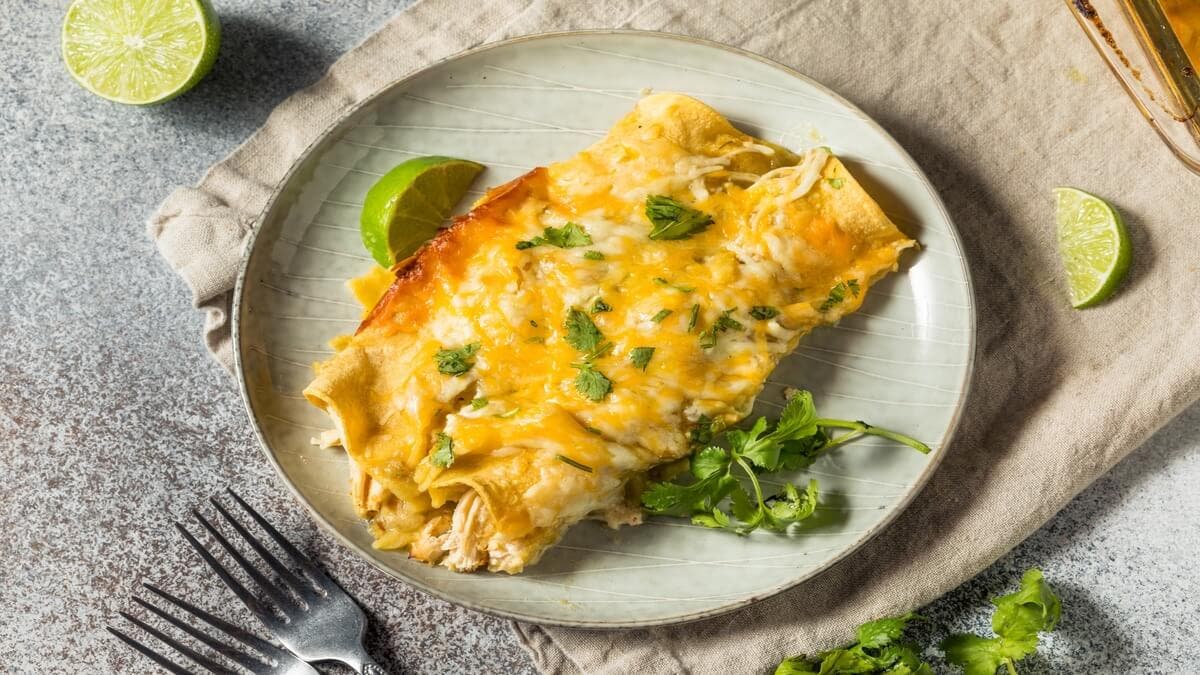 Enchiladas suizas gratinadas.