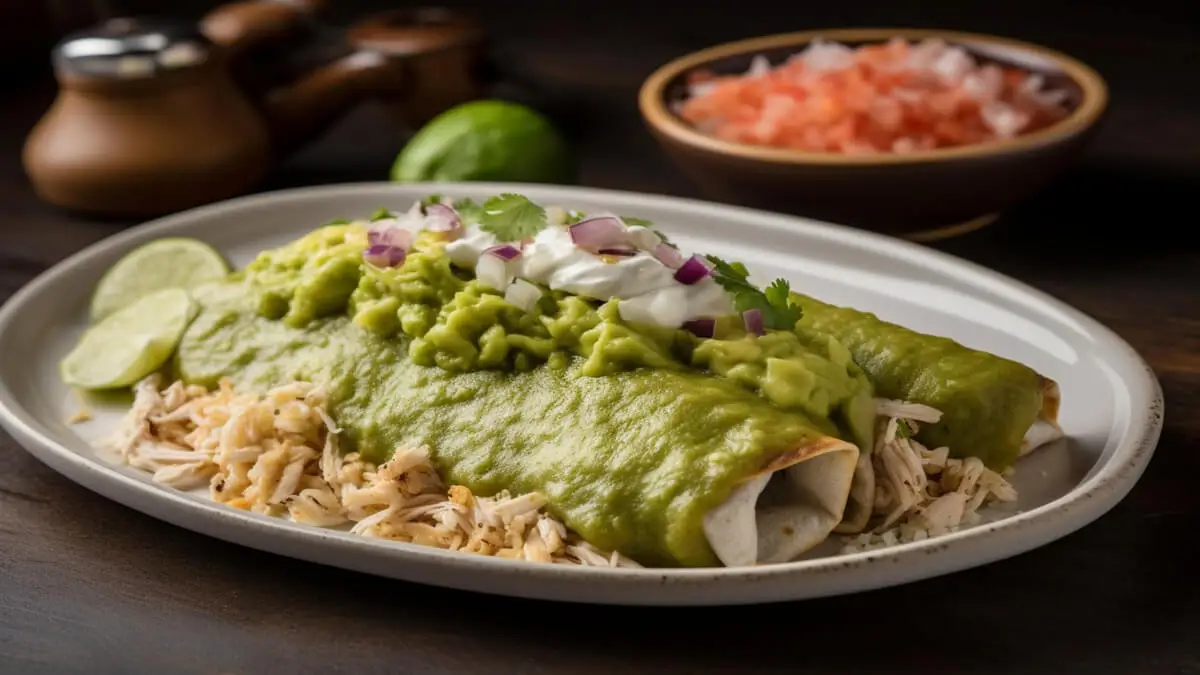Enchiladas verdes de pollo.