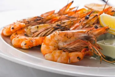 Gambas con salsa de limón