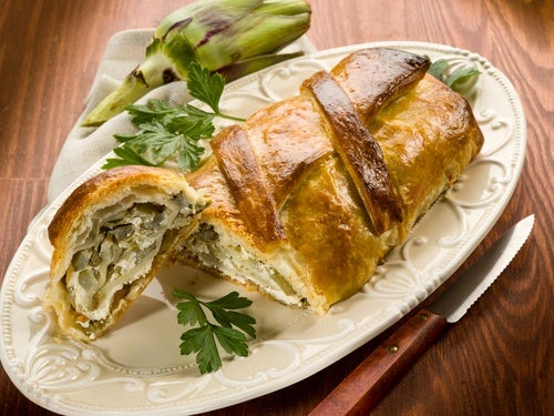 Strudel de alcachofas