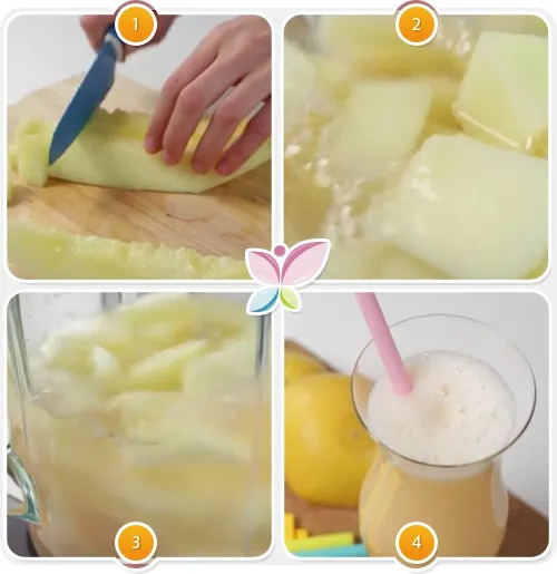 Paso a paso del zumo de toronja y melon