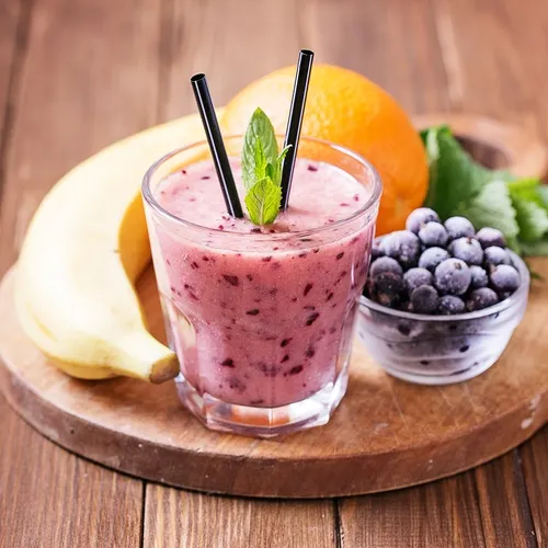 Smoothie de arándanos y plátano