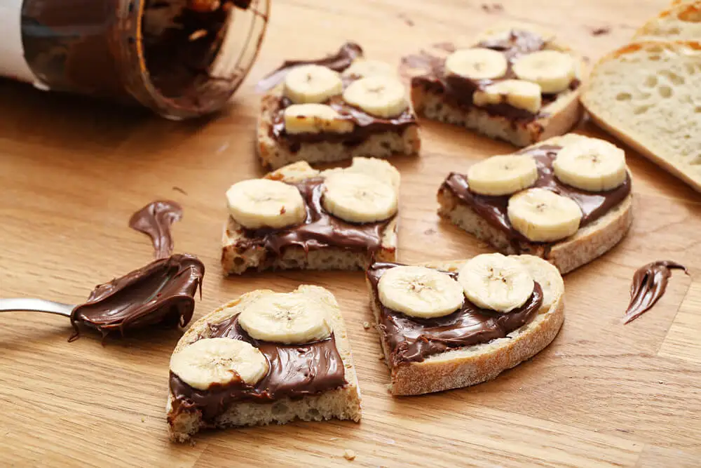 rollitos de nutella y plátano