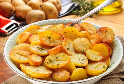 Patatas apiladas