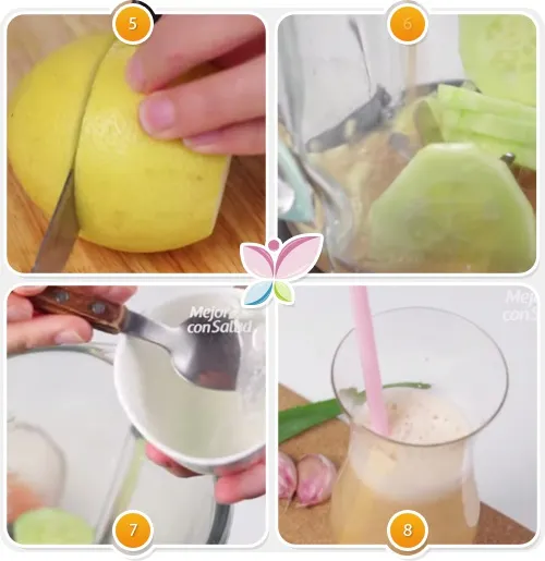Zumo de limón, pepino, ajo, sábila y toronja para reducir el colesterol-2