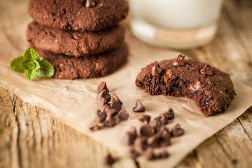 Cookies de chocolate rellenas de caramelo