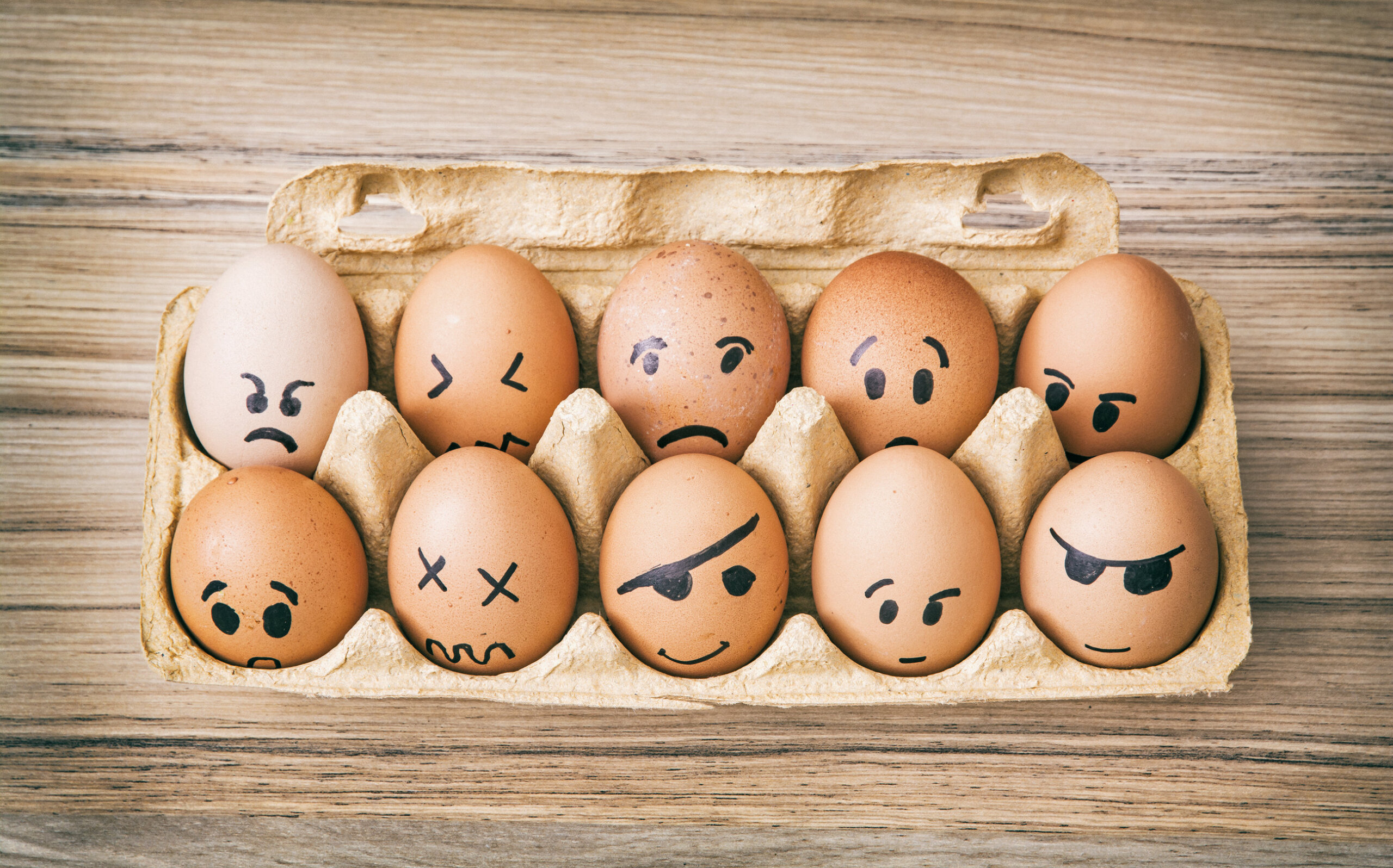 Eggs with faces.