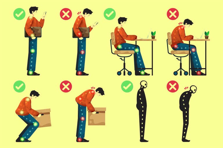 Mala postura corporal, sus efectos en la salud y cómo mejorarla