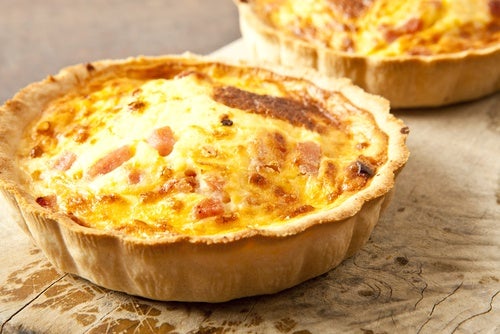 Quiche de cuatro quesos con nueces