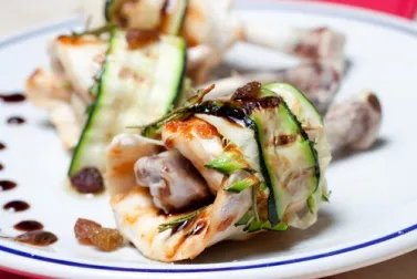 Rollos de pollo y calabacín al horno