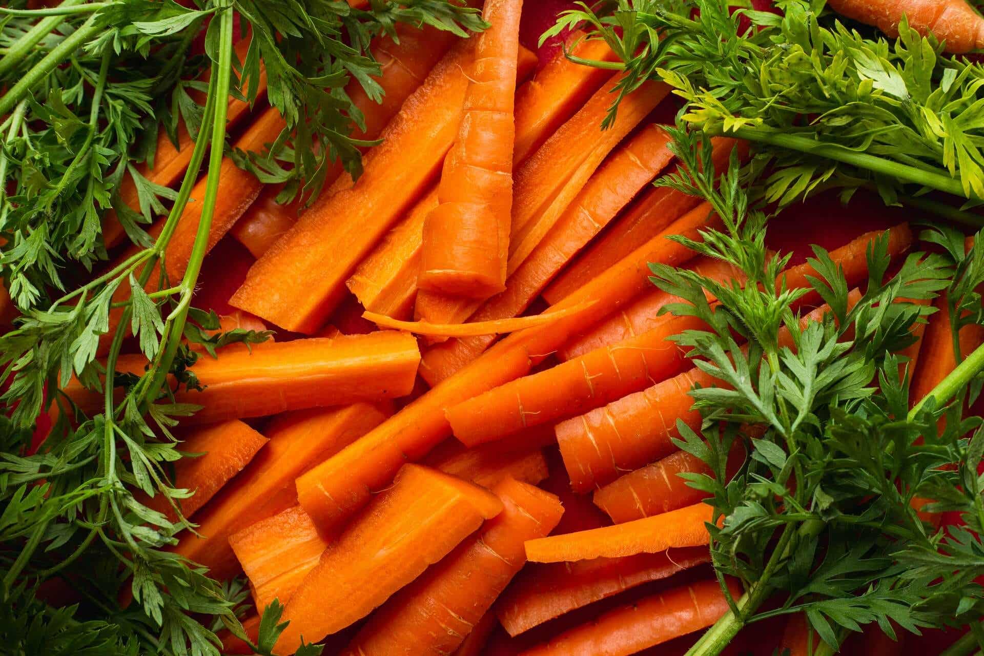 Zanahorias para la crema con jengibre.