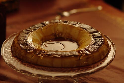 Budin de pan sabor a moka en microondas