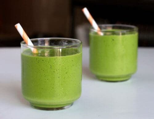 crema de yogur y te verde