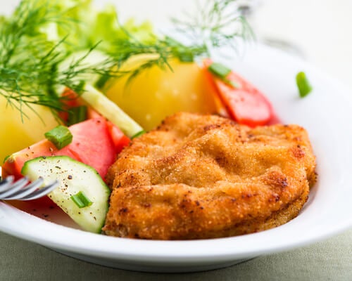 Escalopines con verduras