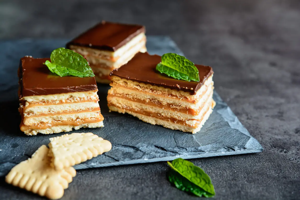 Tarta de crema de chocolate con galletas